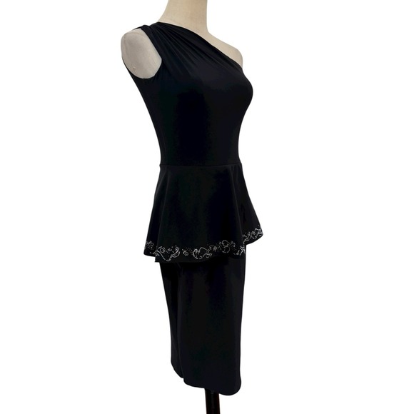 Chairs Boni Dress Black Cocktail Peplum Italy LBD Glam - Picture 3 of 9